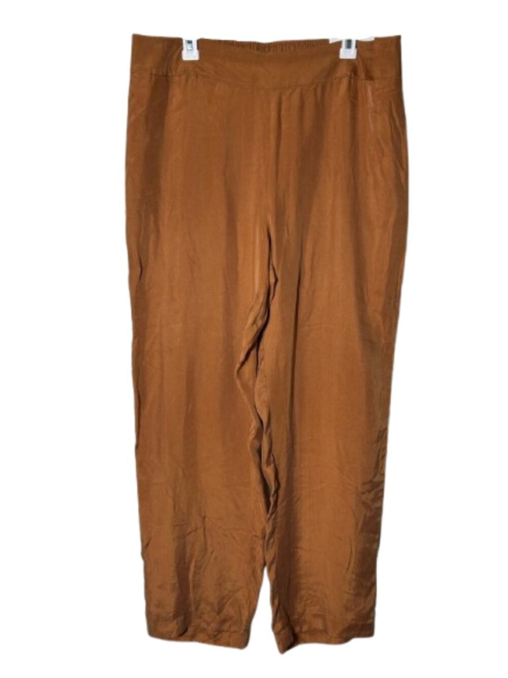 Soft Surroundings copper serravale straight leg cupro pull on pants NWT XL